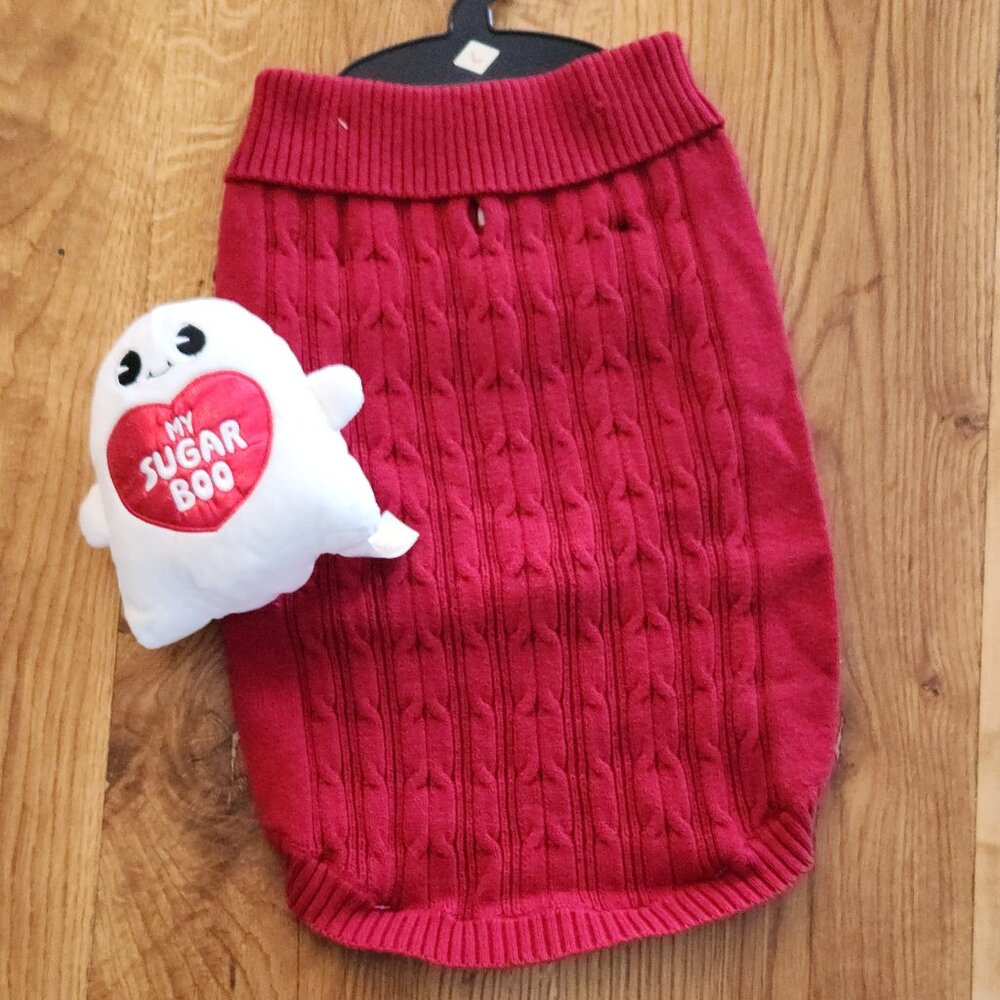 St. John's Bark Quality Cable Knit Sweater - Red Large